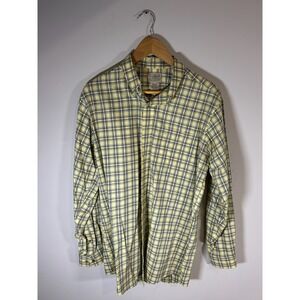 LL Bean Traditional Fit Plaid Long Sleeve Button Up Shirt Mens M Tall